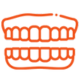 Orthodontic teeth alignment icon symbolizing braces treatment